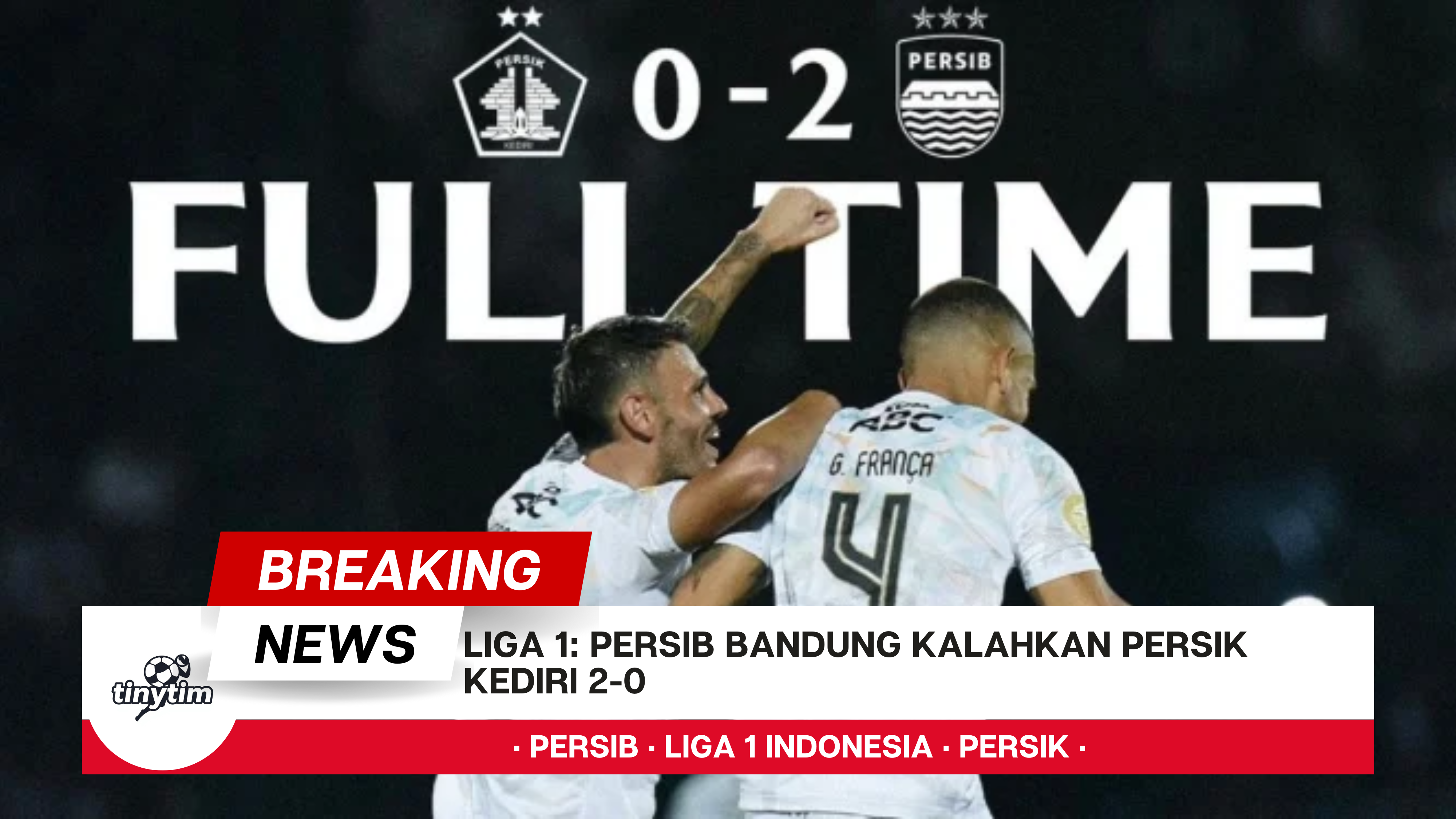 Liga 1: Persib Bandung Kalahkan Persik Kediri 2-0